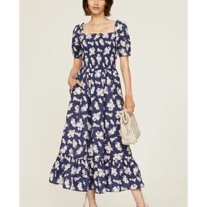 Ralph Lauren Blue Floral Midi Dress